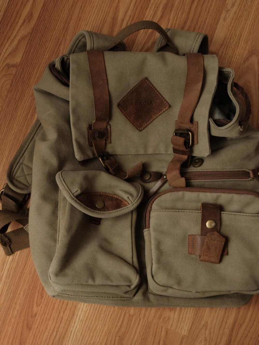 Rugged Green Canvas Backpack